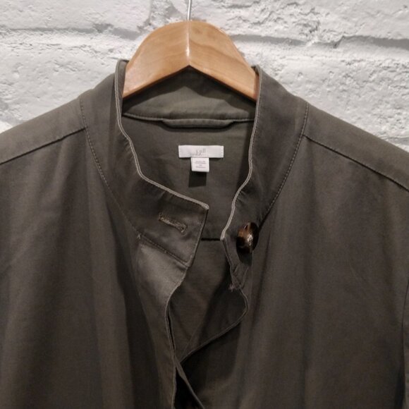 J Jill Utility Safari Jacket Womens 2X Olive Green Anorak Tie Waist Lightweight. - Picture 11 of 13